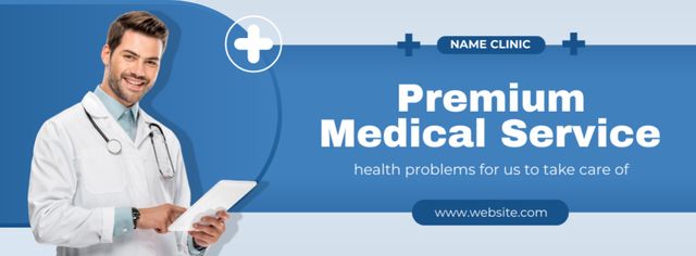 Platilla de diseño Offer of Premium Medical Services Facebook cover