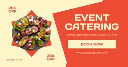 Plantilla de diseño de Anuncio de catering para eventos con comida deliciosa Facebook AD 