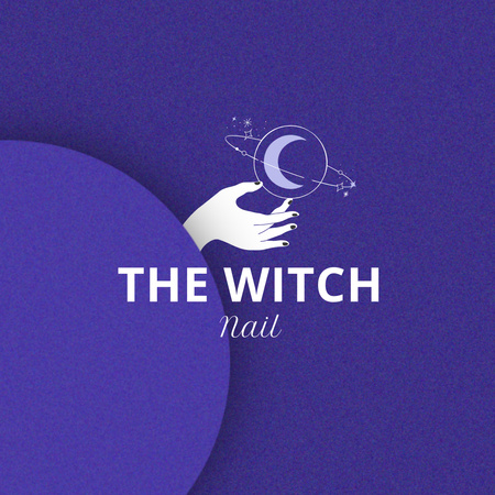 Оголошення послуг красивого манікюру на темно-фіолетовому Logo – шаблон для дизайну