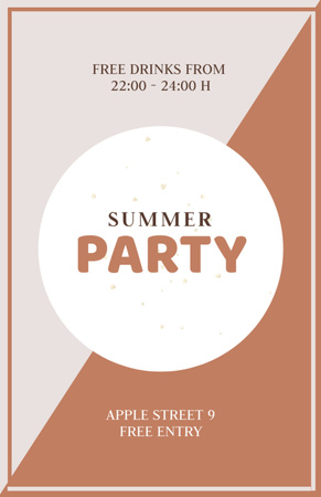 Summer Party Announcement in Brown Flyer 5.5x8.5inデザインテンプレート