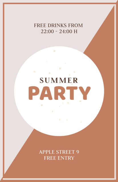 Summer Party Announcement in Brown Flyer 5.5x8.5in Design Template