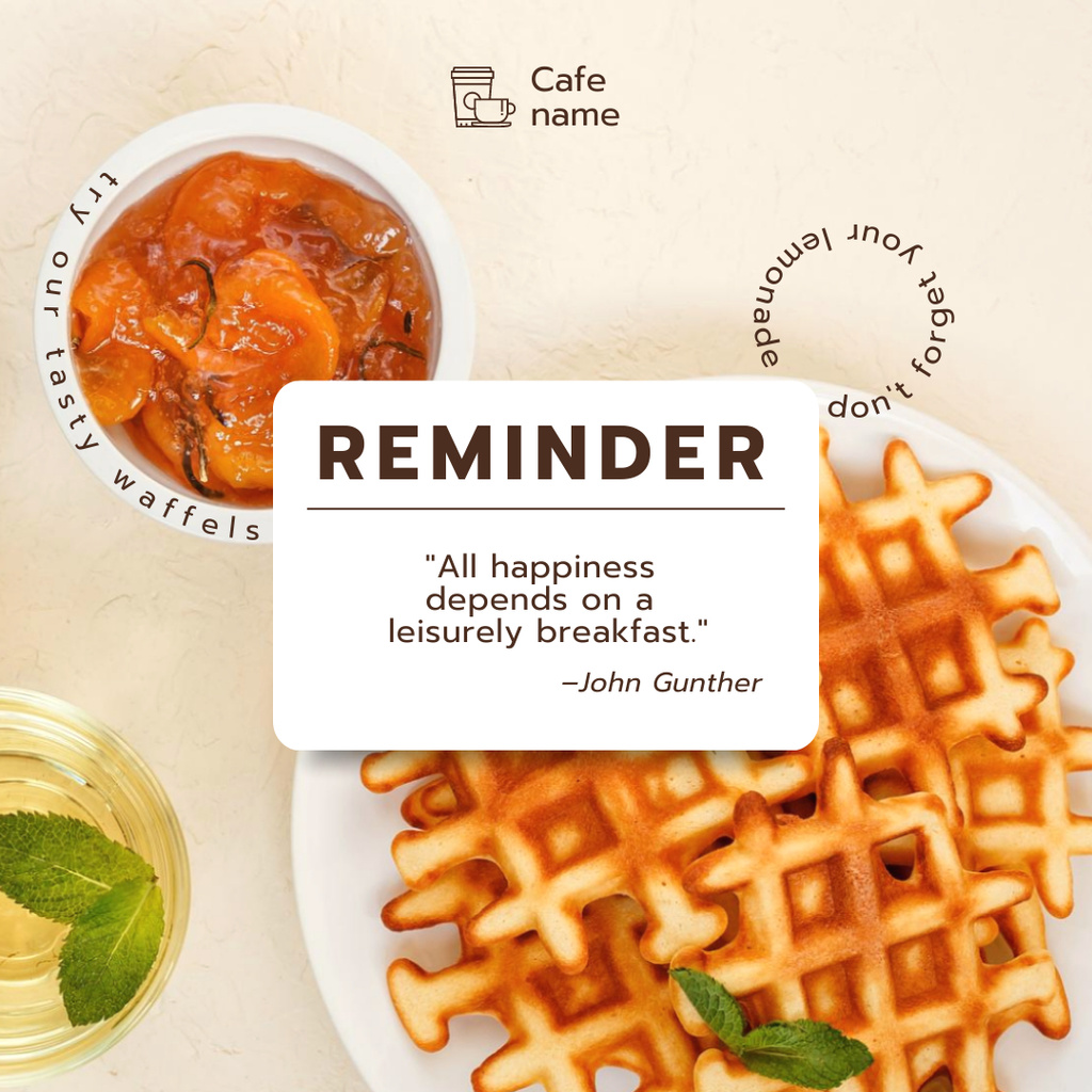 Reminder with Citation about Breakfast Instagramデザインテンプレート