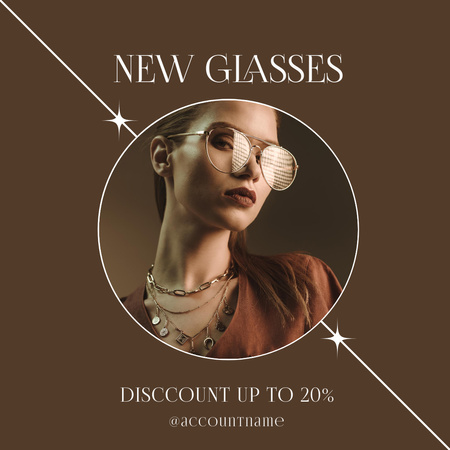 letní prodej slunečních brýlí Instagram Šablona návrhu