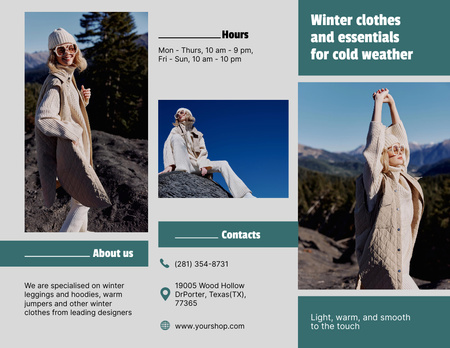 Téli ruhák és kiegészítők értékesítése Brochure 8.5x11in tervezősablon