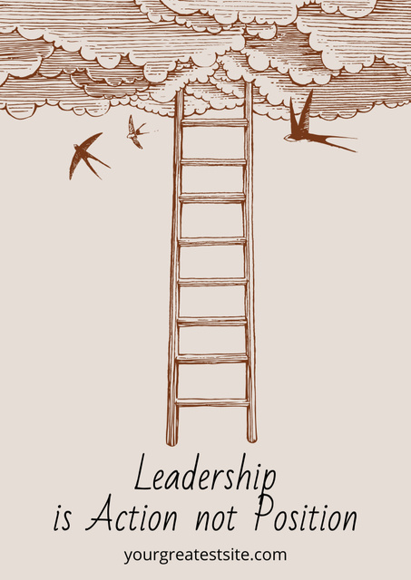 Citation about Leadership with Swallows Poster B2 Design Template