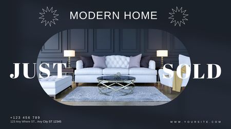 Modern Home with Stylish Interior Title Design Template
