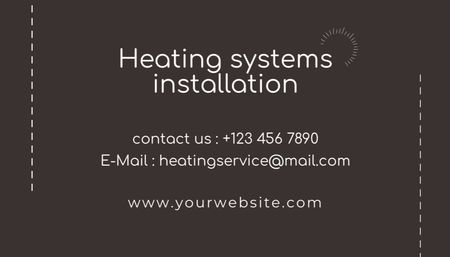 Plantilla de diseño de Sistemas de calefacción para el hogar en marrón Business Card US 