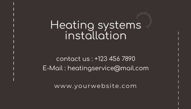 Szablon projektu Heating Systems Modification Offer on Brown Business Card US