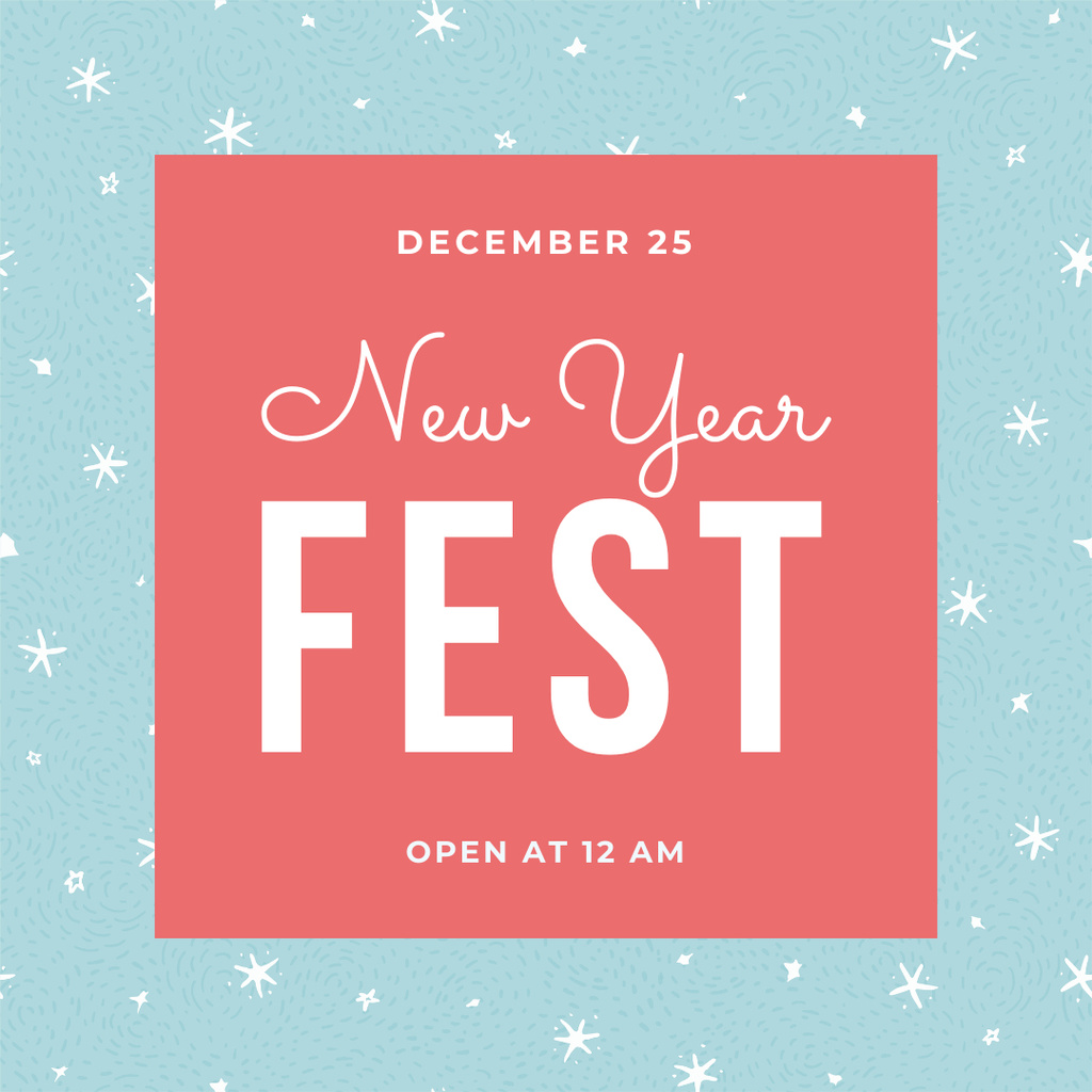New Year Fest Announcement Instagram – шаблон для дизайна
