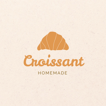 Responsible Bakery Promotion with Homemade Croissant Logo Design Template