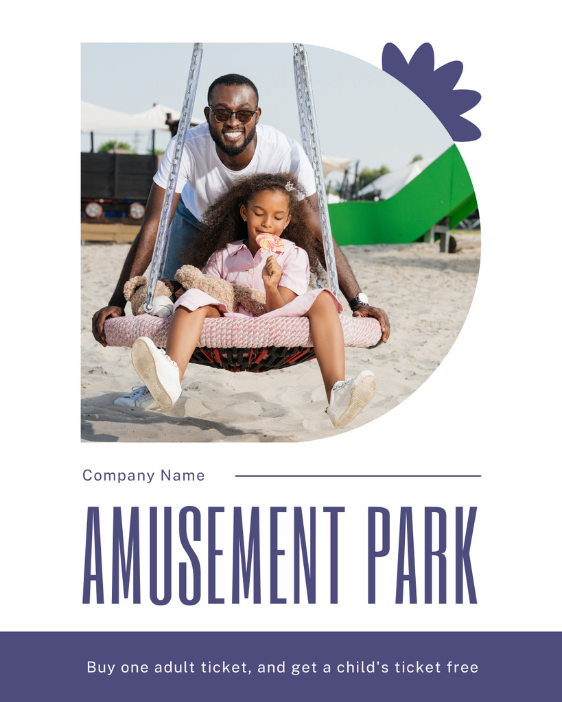 Amusement Park For Family Fun Time Promotion Instagram Post Vertical Tasarım Şablonu