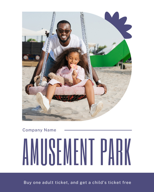 Designvorlage Amusement Park For Family Fun Time Promotion für Instagram Post Vertical