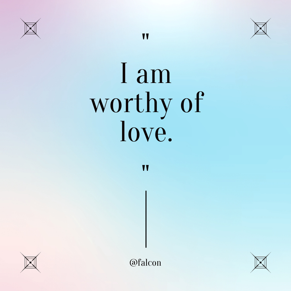 Inspirational Phrase about Love on Gradient Instagram Design Template