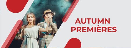 Ontwerpsjabloon van Facebook cover van Autumn Theatre Premieres Announcement
