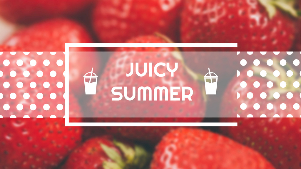 Template di design Summer Offer with Red Ripe Strawberries Title 1680x945px
