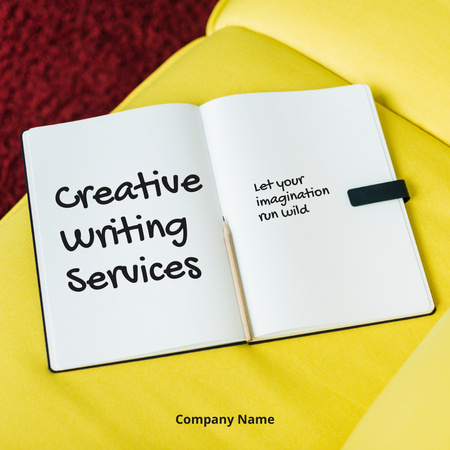 Catchy Slogan For Versatile Writing Service Promotion Instagram AD Design Template