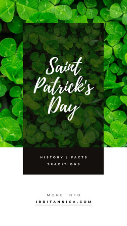 Ontwerpsjabloon van Instagram Story van Saint Patrick's Day Clover Leaves