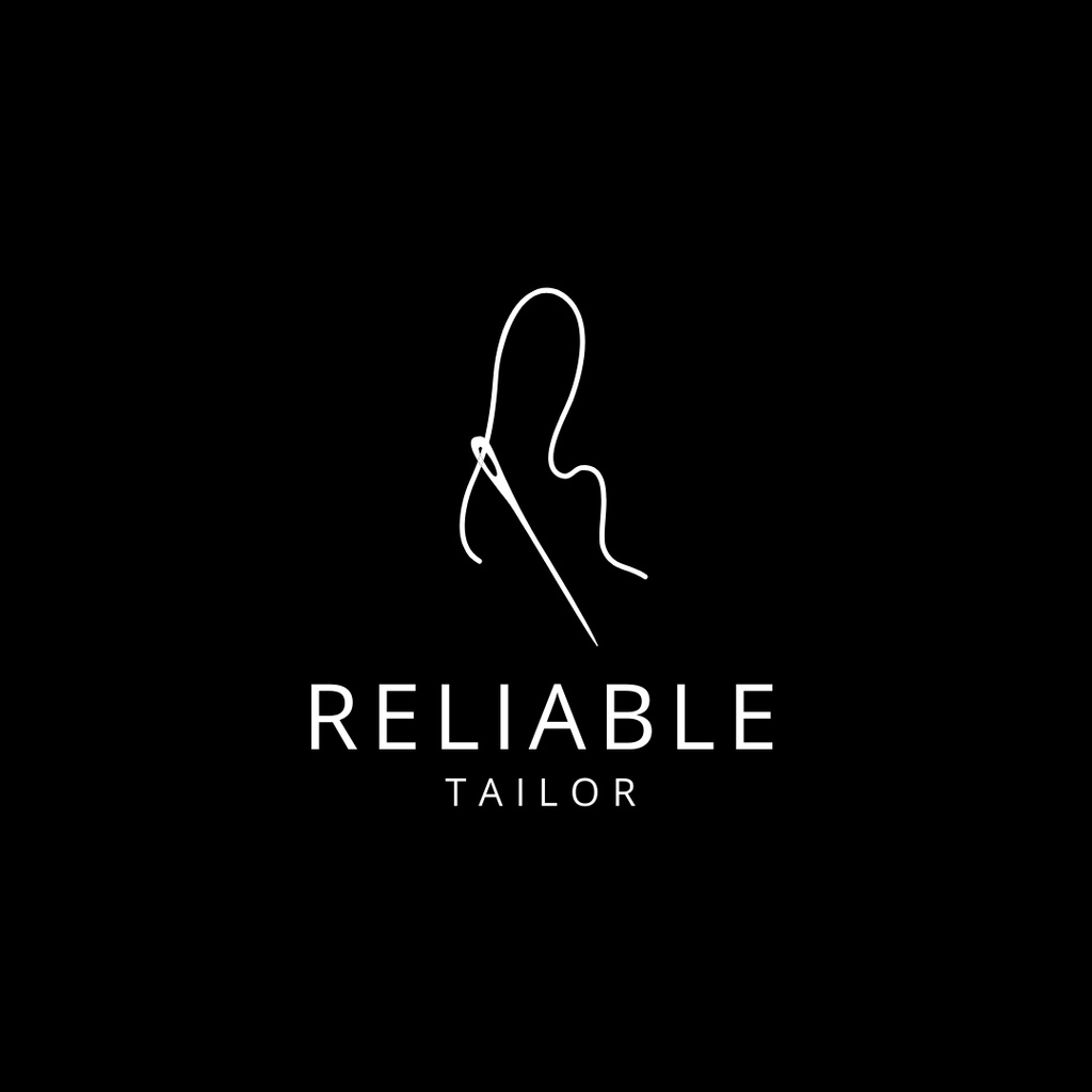 Tailor Service Ad with Needle and Thread Logo 1080x1080pxデザインテンプレート