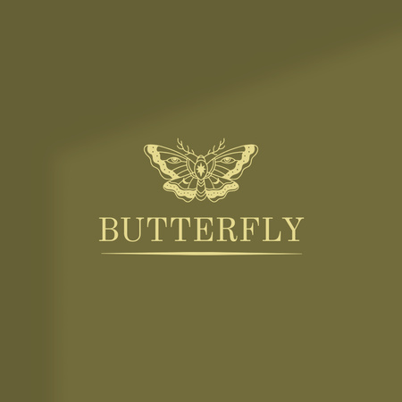 Store Emblem with Butterfly Logo Design Template