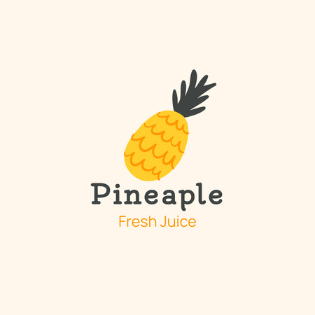 Fresh Pineapple Juice Logo Design Template