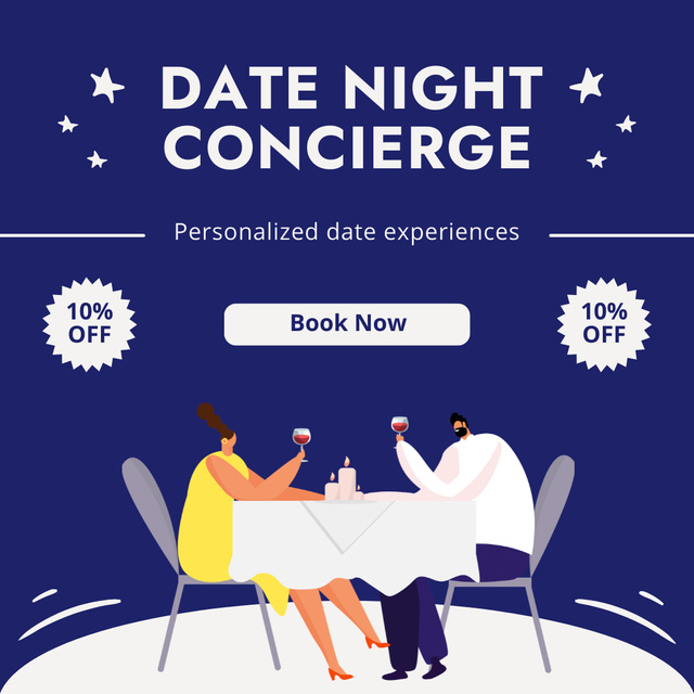 Date Night Concierge Instagram AD Modelo de Design
