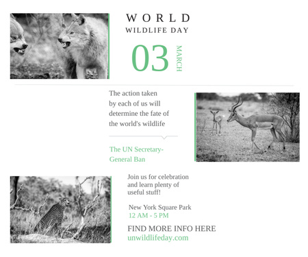 Ontwerpsjabloon van Medium Rectangle van uitnodiging voor een evenement gewijd aan de dag van de wilde natuur