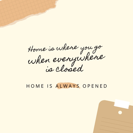 Plantilla de diseño de cita inspiradora sobre el hogar Instagram 