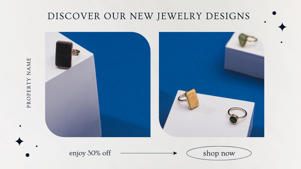 New Jewelry Collection Sale Title 1680x945px Modelo de Design