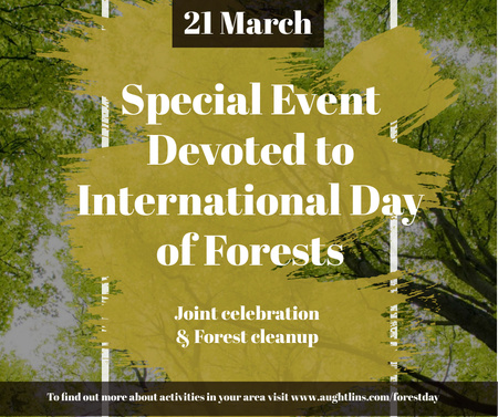 Plantilla de diseño de International Day of Forests Event Tall Trees Facebook 