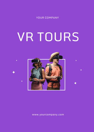 Ontwerpsjabloon van Postcard 5x7in Vertical van virtuele tours aanbod