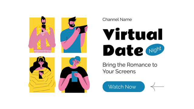 Virtual Date Night Youtube Thumbnail tervezősablon