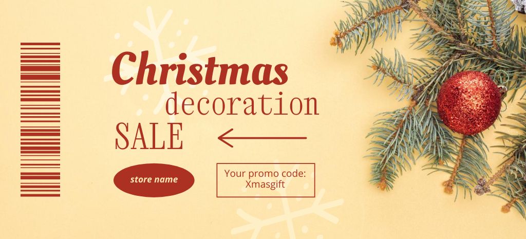 Template di design Christmas Holiday Decorations Sale Coupon 3.75x8.25in