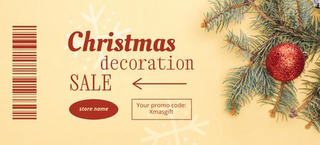 Christmas Holiday Decorations Sale Coupon 3.75x8.25in Design Template