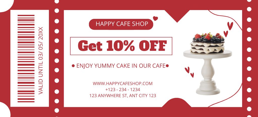 Template di design Family Cake Discount Coupon 3.75x8.25in