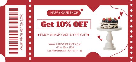 Family Cake Discount Coupon 3.75x8.25in Design Template
