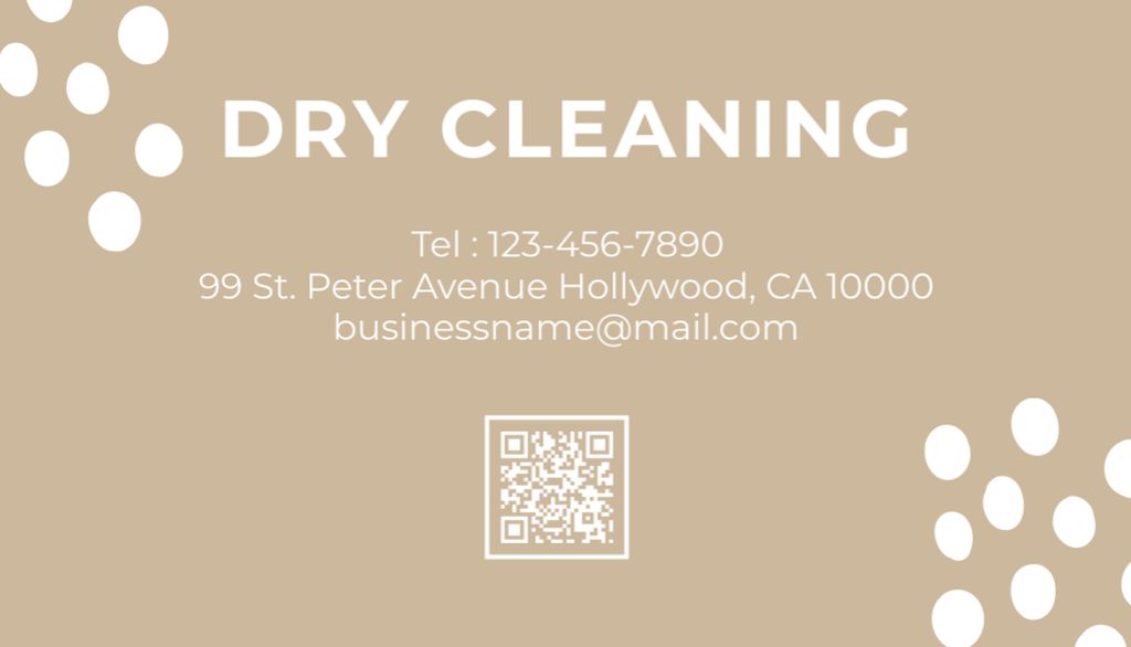 Dry Cleaning Services with Clothes on Hangers Business Card US Design Template
