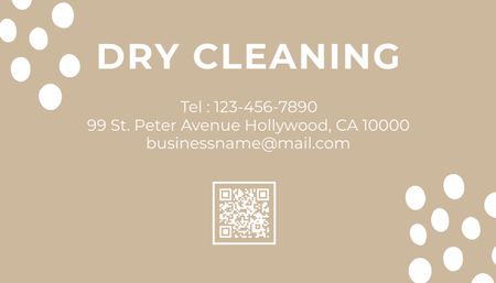 Dry Cleaning Services with Clothes on Hangers Business Card US Design Template