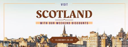 Tour Invitation with Scotland Famous Sights Facebook cover Design Template