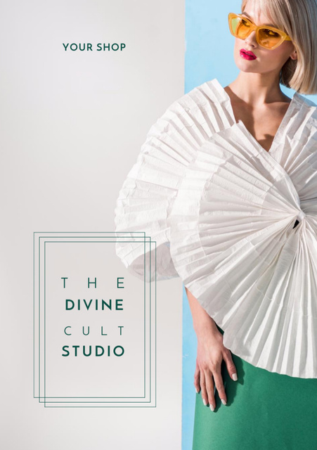 Advertisement for Women's Fashion Store Postcard A5 Vertical Modelo de Design