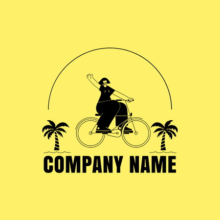Προσφορά περιήγησης με ποδήλατο Animated Logo Πρότυπο σχεδίασης