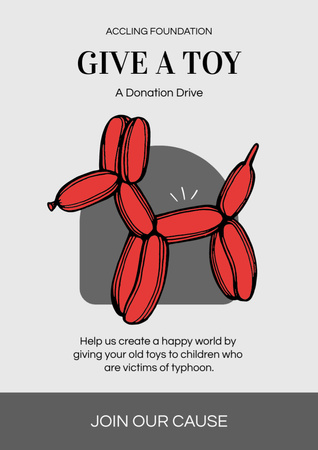 Collecting Children's Toys for Charity Poster A3 Design Template