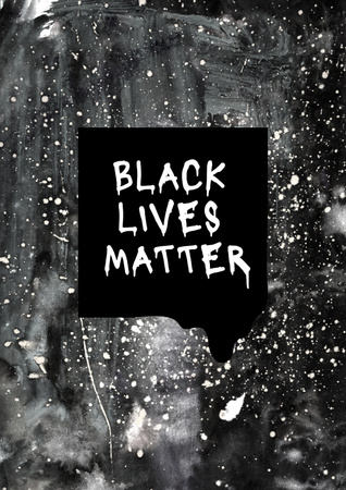 Ontwerpsjabloon van Poster van black lives matter slogan over donkere textuur