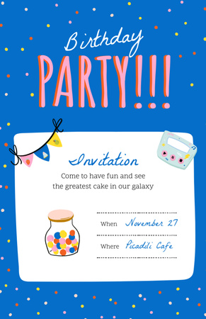 Birthday Celebration Announcement With Decorations Invitation 5.5x8.5in Design Template