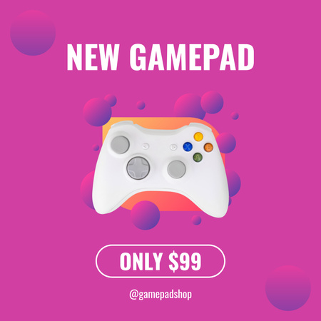 Template di design Price Offers for New Gamepad in Pink Instagram