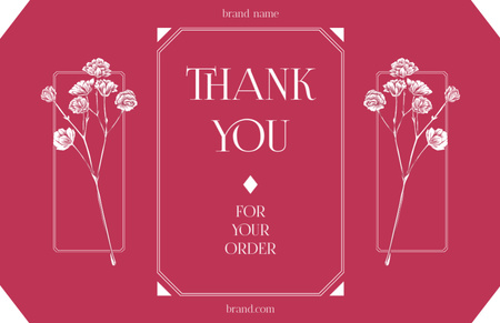 Thank You for Your Order Phrase on Magenta Thank You Card 5.5x8.5in Tasarım Şablonu