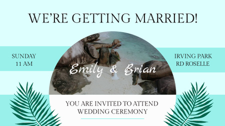 Wedding Ceremony At Beach Announcement Full HD video Design Template
