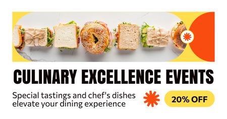 Ad of Culinary Events with Tasty Sandwiches Facebook AD Design Template