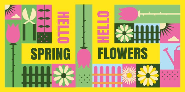 Modèle de visuel Bright blooming flowers - Image