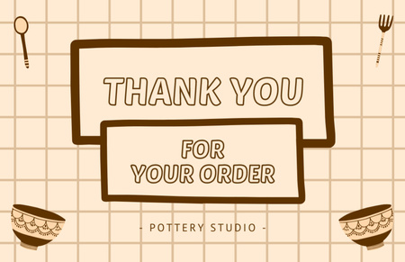 Plantilla de diseño de Thanks for Order of Dishware by Pottery Studio Thank You Card 5.5x8.5in 