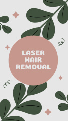 Hair Removal Service Offer With Beautiful Pink Flowers